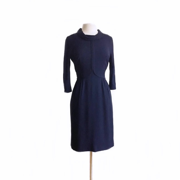 Vintage Dresses & Skirts - Vintage 1960s Crepe Office Dress by Ben Barrack New York